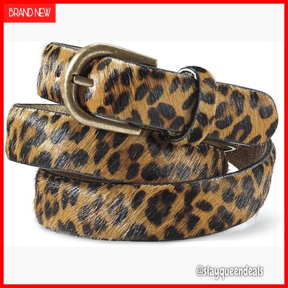 Genuine Leather Belt with Brass Buckle, 1\